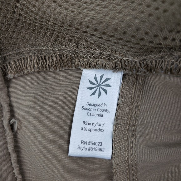 Athleta 34x17 Commuter Capri Trail Hiking Pants Women's Size 10 Brown Zip Pocket - Picture 10 of 14